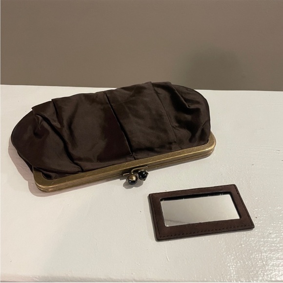 J. Crew Handbags - Vintage J.Crew Satin Kiss-Lock Evening Clutch w Mirror